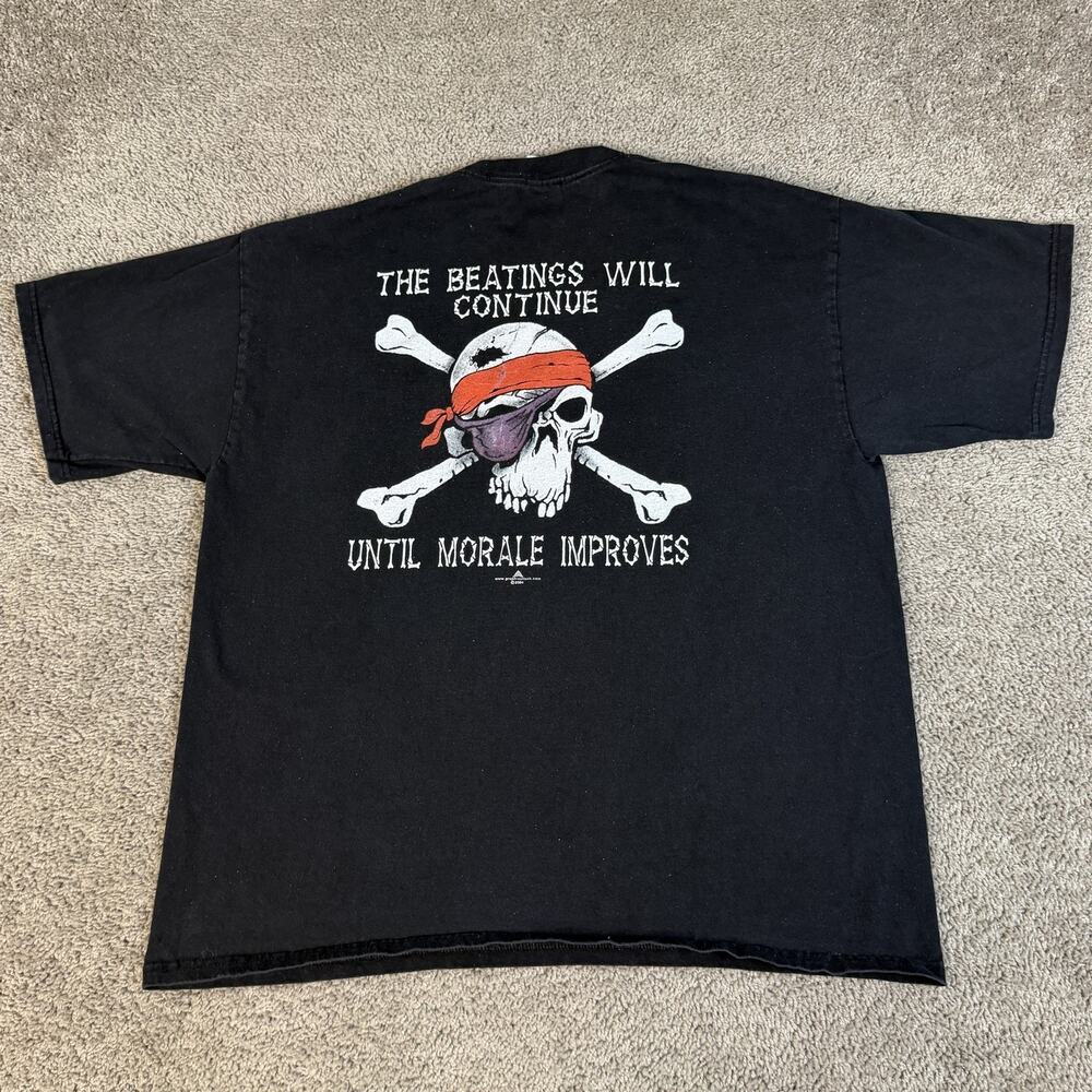 Vintage Myrtle Beach Shirt Mens XL The Beatings Will Continue Skull Pirate 2004